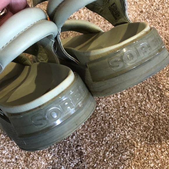 Sorel Viibe slingback sandal safari/stone green womens sz 9.5 - Picture 6 of 10